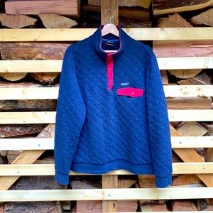 Patagonia sweater navy blue and red